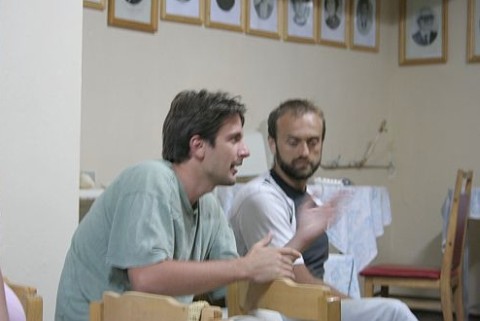 Împreună cu Radu Herinean, Festivalul de literatură poezie.ro, Agigea 2005.